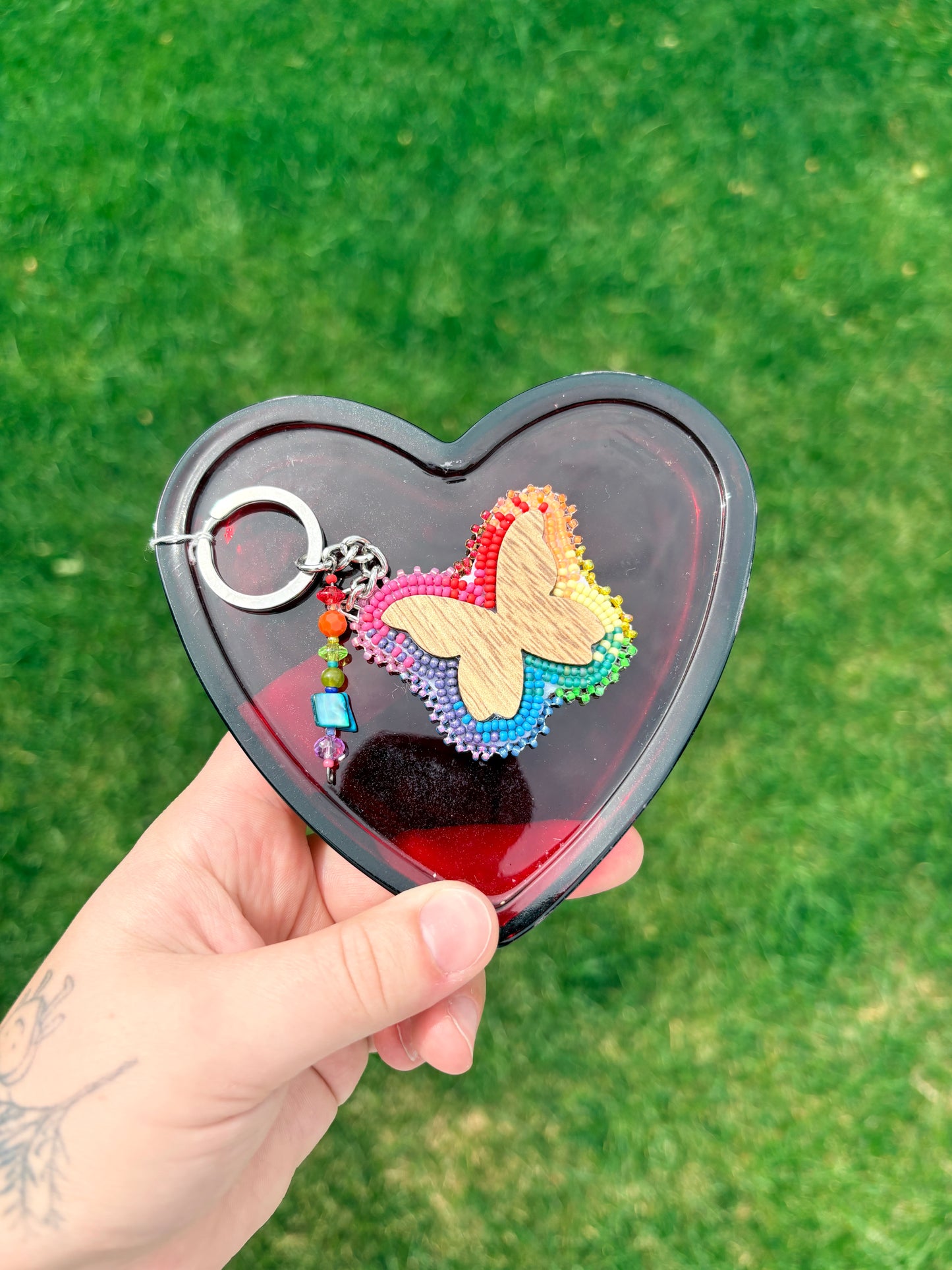 rainbow butterfly keychain