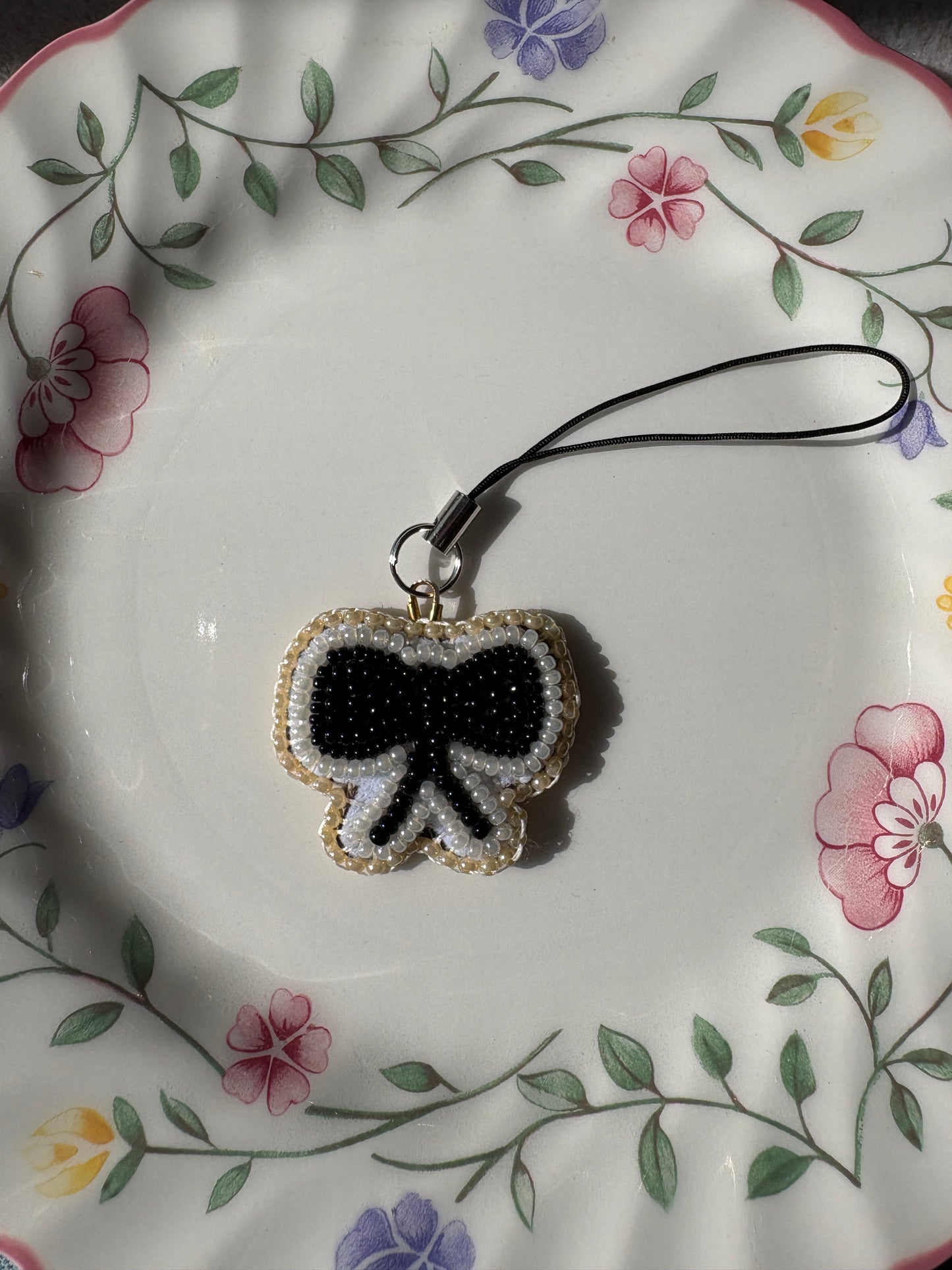black bow phone charm